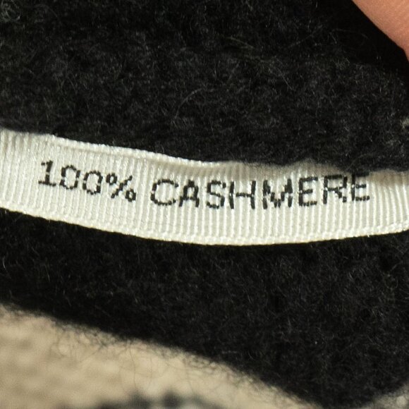 KHAITE Marion Cashmere Stripe Turtleneck Minimalist Quiet Luxury Oversize Knit - Picture 14 of 16